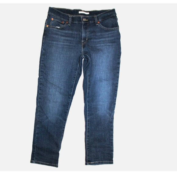 Levi's Blue Boyfriend Jeans 29 Cotton Blend Low Rise Stretch Denim Pants W 32 - Picture 1 of 4